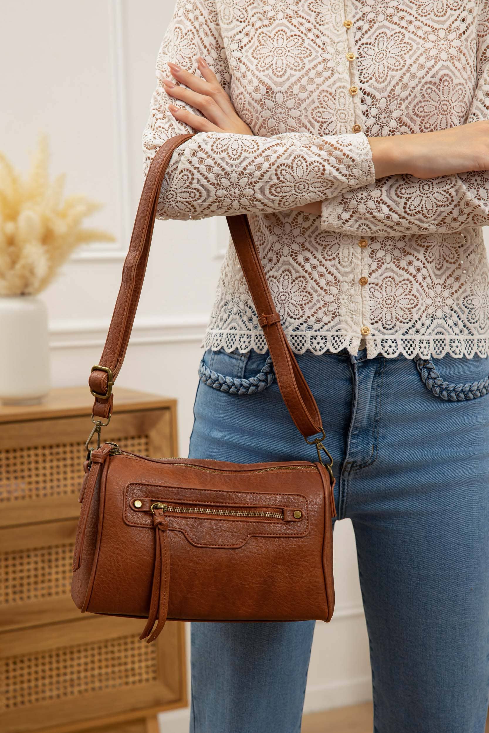 Sac à bandoulière Camel